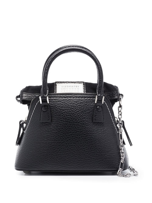 Women's 5Ac Classique Micro Leather Handbag in Black | Size UNI | S56WG0081P4455T8013