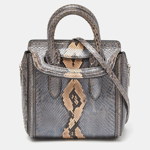 Metallic Grey Python Mini Heroine Bag