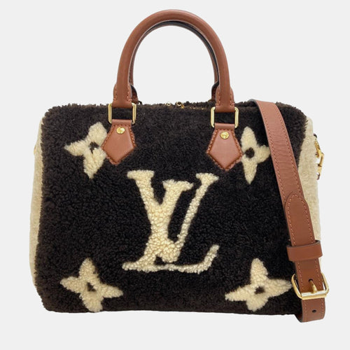 Monogram Giant Teddy Fleece 25 Speedy Bandouliere Bag