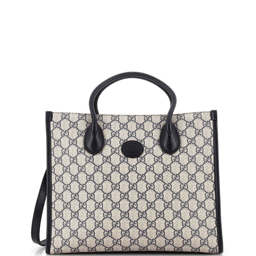GUCCI Structured Top Handle Open Tote GG Coated Canvas Small