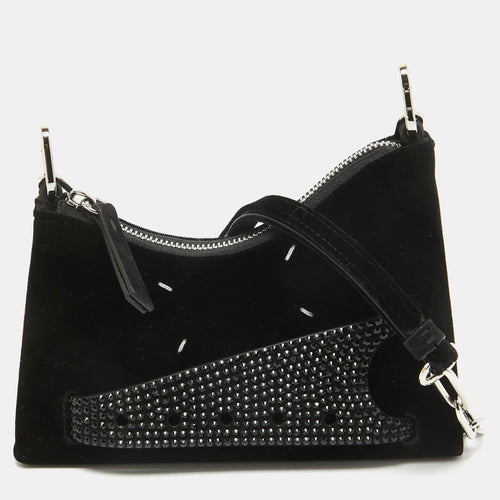 Maison Margiela Black Velvet Micro Embellished Snatched Hobo