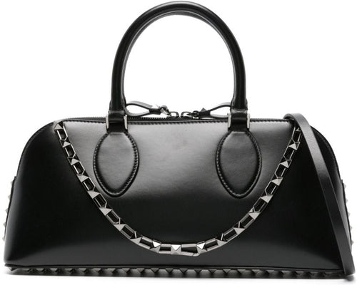 Women's Rockstud Embellished Tote Bag in Nero | 3W0B0M72XRZ