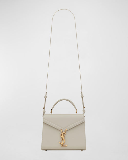 Cassandra Mini YSL Top Handle Crossbody Bag in Grained Leather