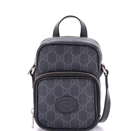 GUCCI Interlocking G Patch Top Handle Crossbody Bag GG Coated Canvas Mini
