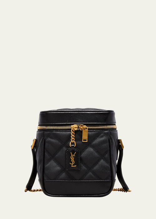 80S Vanity YSL Crossbody Bag in Quilted Grained Leather