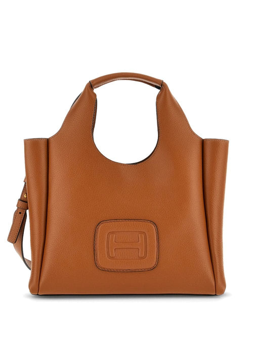 Women's H Bag Small Leather Tote Bag in Leather Brown | Size UNI | KBW01M30200QVDS018