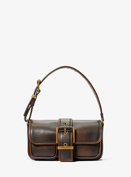 MK Colby Extra-Small Burnished Leather Shoulder Bag - Brown - Michael Kors