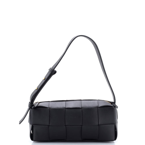 Brick Cassette Shoulder Bag Maxi Intrecciato Leather Small