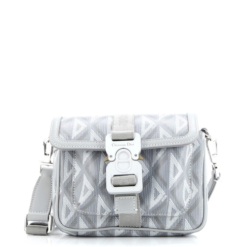 Hit the Road Flap Crossbody Bag CD Diamond Coated Canvas and Leather Mini