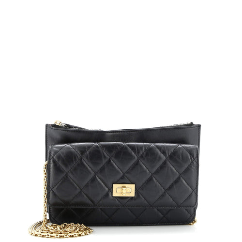 CHANEL Front Pocket Reissue 2.55 Wallet on Chain Quilted Aged Calfskin