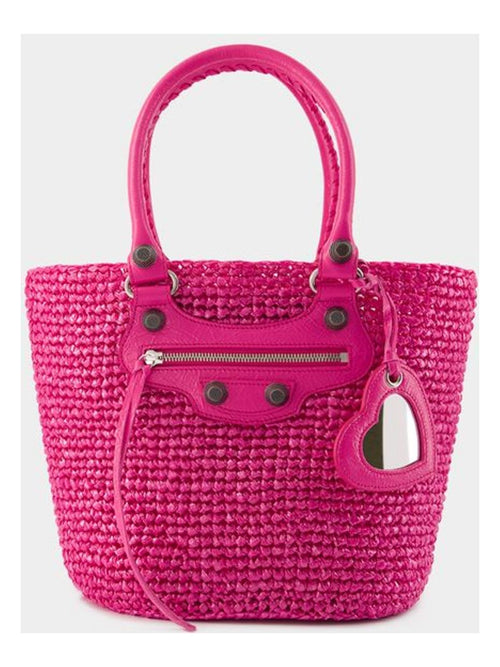 Women's Le Cagole Panier M Tote Bag in Pink | 786188 Color 2AA19 Color 5511