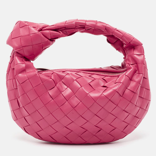Pink Intrecciato Leather Mini Jodie Hobo