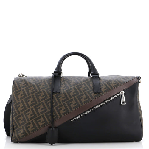 FENDI Convertible Duffle Bag Zucca Coated Canvas with Leather