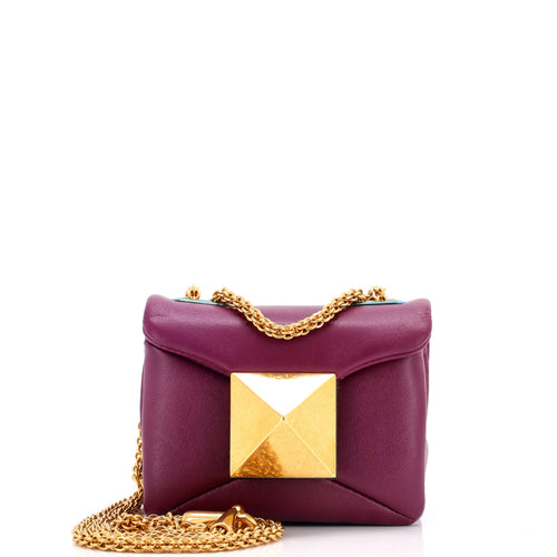 VALENTINO GARAVANI One Stud Chain Flap Bag Leather Micro