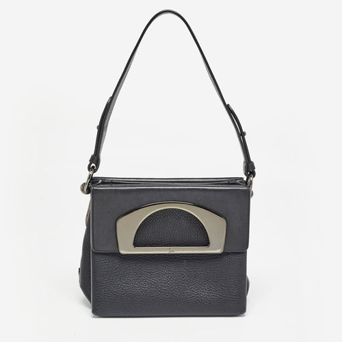 Black Leather Mini Passage Shoulder Bag