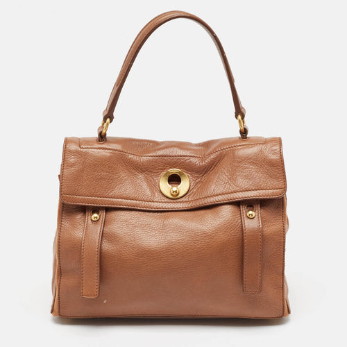 Saint Laurent Brown Canvas and Leather Muse Two Bag