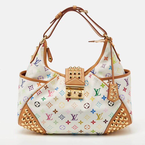 Louis Vuiton White Monogram Multicolore Canvas Chrissie MM Bag