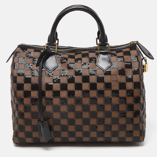 Damier Ebene and Sequins Paillettes Limited Edition Speedy 30 Bag