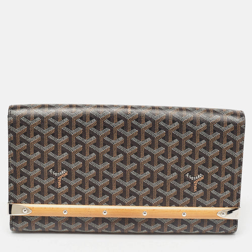 Black Goyardine Coated Canvas Monte Carlo Bois Clutch