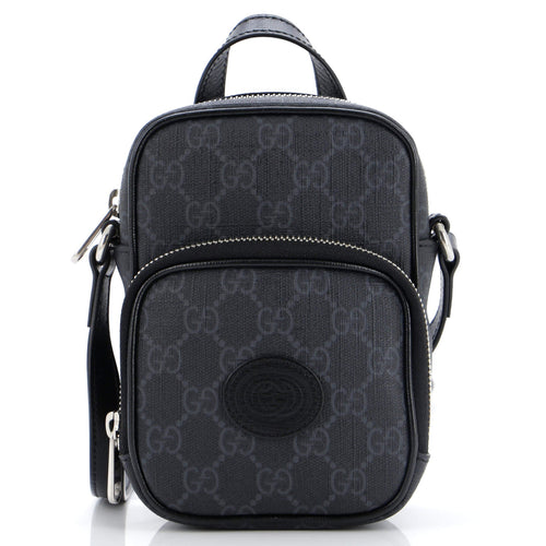 GUCCI Interlocking G Patch Top Handle Crossbody Bag GG Coated Canvas Mini