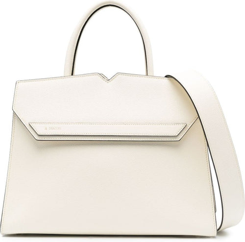 Women's Duetto Leather Handbag in White | Size UNI | WBDU0004028LOC99WW