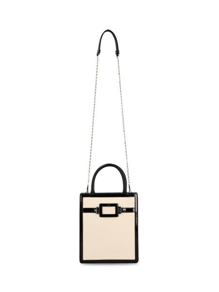 Women's Lacquered Raffia Belle Vivier Tote Bag in White | RBWAORO0101QTC