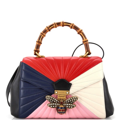 GUCCI Queen Margaret Top Handle Bag Multicolor Quilted Leather Medium
