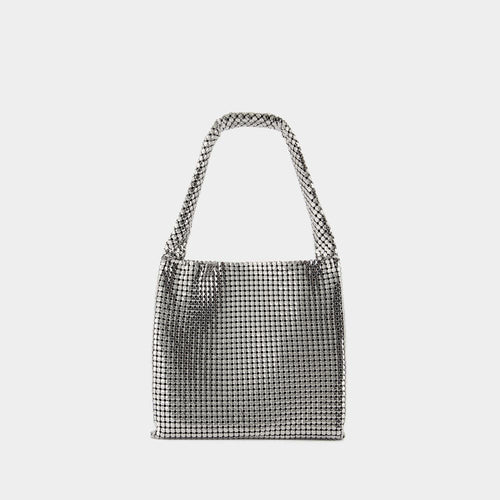 Women's Medium Pixel Shoulder Bag in Silver | 24PSS0437MET607 Color P040