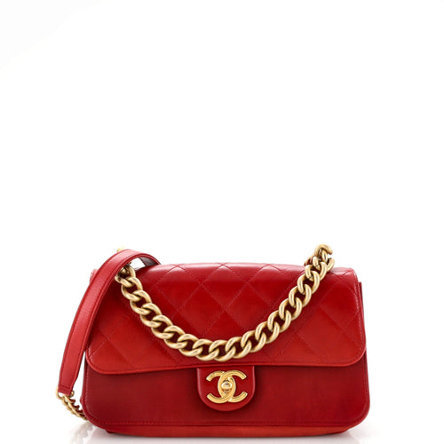 CHANEL Paris-Cosmopolite Straight Lined Flap Bag Quilted Aged Calfskin Small