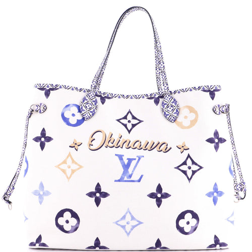 Neverfull NM Tote Limited Edition Cities By The Pool Monogram Watercolor Giant GM