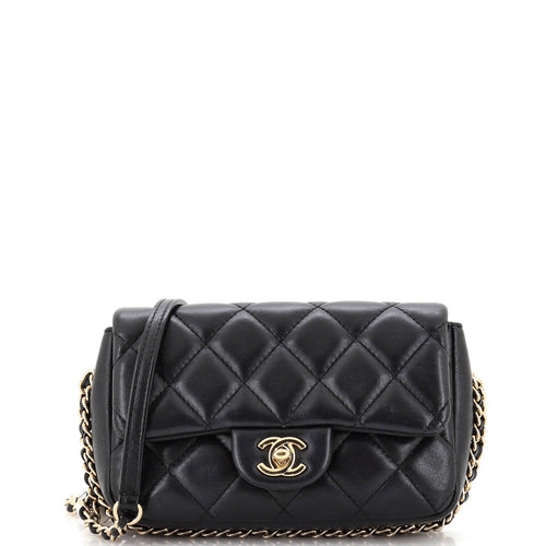 CHANEL My Precious Pearls Chain Flap Bag Quilted Lambskin Small