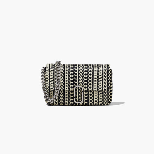 The Monogram Leather J Marc Mini Bag in Black/White