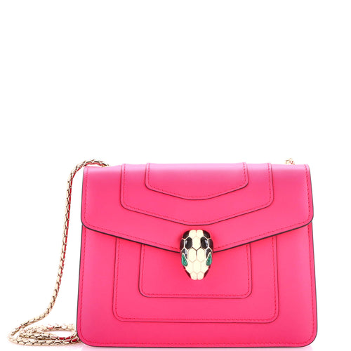 BVLGARI Serpenti Forever Square Shoulder Bag Leather Medium