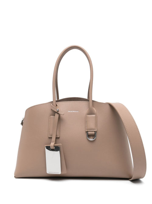 Women's Recycled Leather Medium Tote Bag in Beige | Size UNI | EW000364AF11933U6091