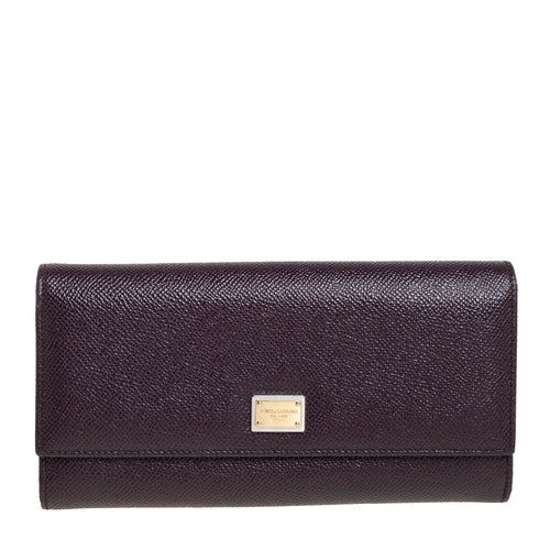 Burgundy Leather Dauphine Continental Wallet