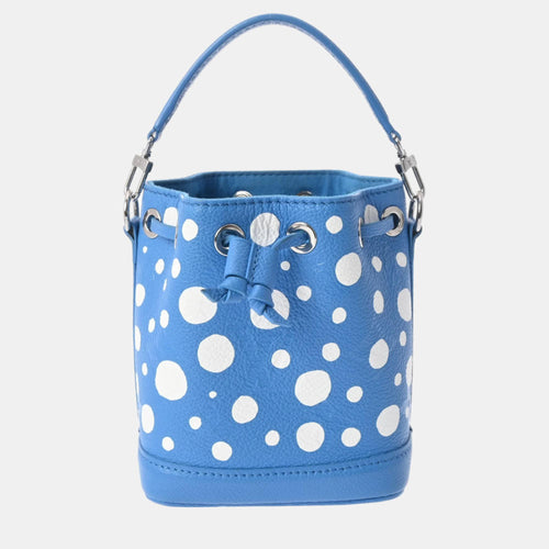 Blue Clair M81985 Women's Leather Monogram Empreinte Nano Noe LV x YK Yayoi Kusama Shoulder Bag
