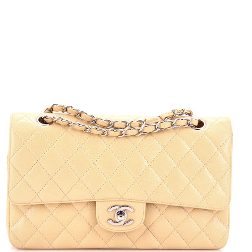 CHANEL Vintage Classic Double Flap Bag Quilted Caviar Medium
