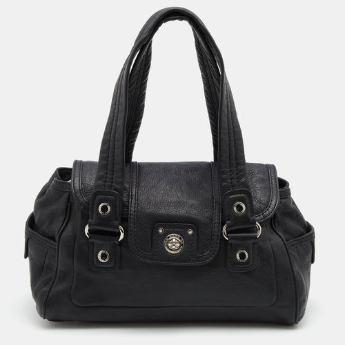Black Leather Totally Turnlock Benny Satchel