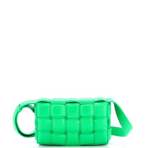 Cassette Crossbody Bag Padded Maxi Intrecciato Leather Small