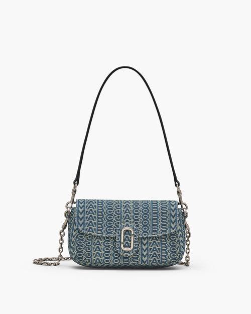 The Monogram Sun-Faded Denim Clover Shoulder Bag in Sun Faded Denim