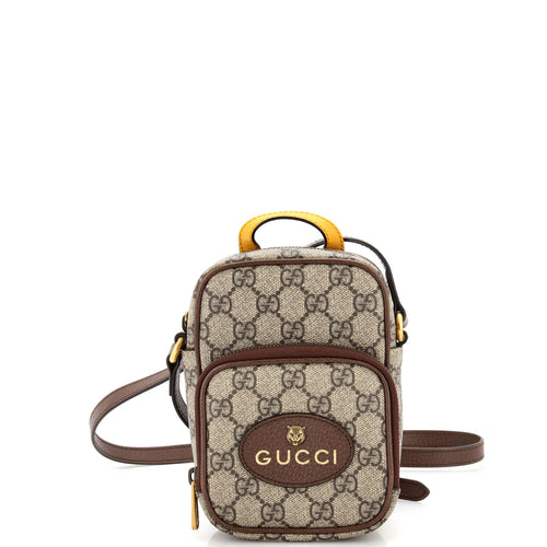 GUCCI Neo Vintage Top Handle Crossbody Bag GG Coated Canvas Mini