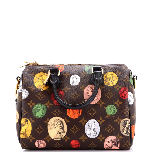 Speedy Bandouliere Bag Limited Edition Fornasetti Cameo Monogram Canvas 25