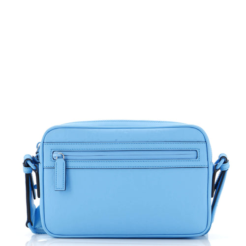 GUCCI Front Zip Crossbody Bag GG Rubber Effect Leather Small