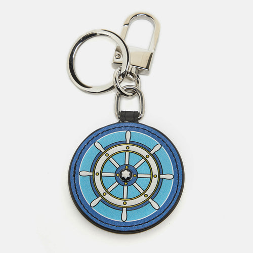 Blue Soft Grain Leather Meisterstuck Steering Wheel Key Fob