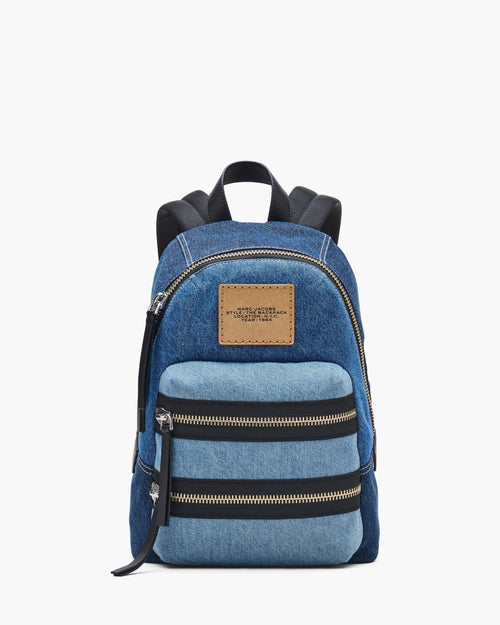 Marc Jacobs The Biker Colorblock Denim Medium Backpack in Indigo Multi