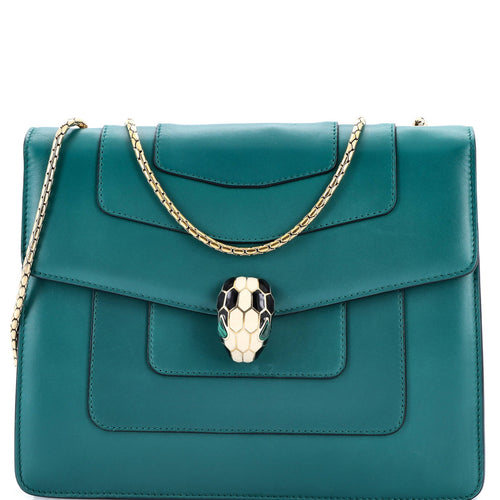 BVLGARI Serpenti Forever Square Shoulder Bag Leather Medium