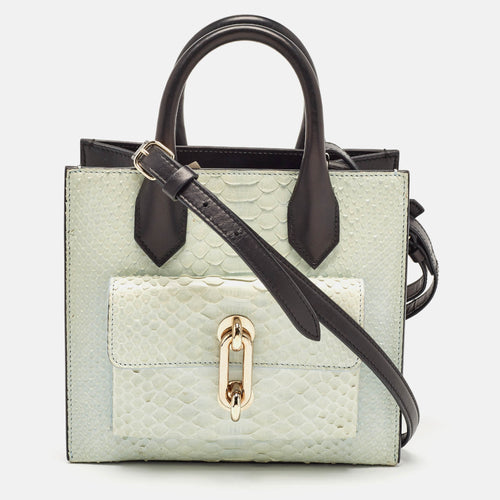 Mint Green/Black Python and Leather Mini Maillon All Afternoon Tote