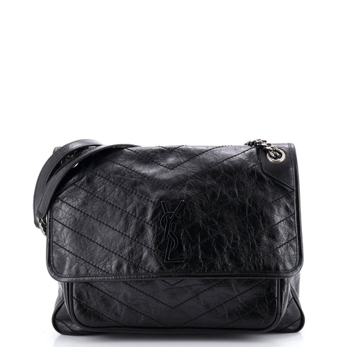 Niki Chain Flap Bag Matelasse Chevron Leather Large