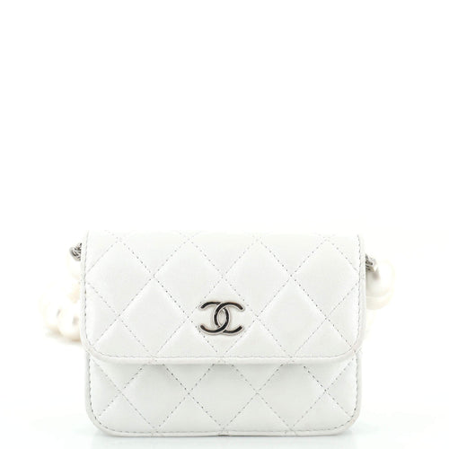 CHANEL Pearl Strap CC Wallet on Chain Quilted Calfskin Mini