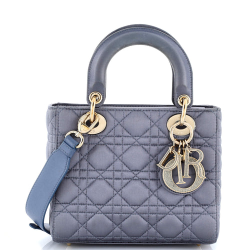 My ABCDior Lady Dior Bag Cannage Quilt Satin with Crystal Charms